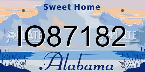 IO87182 Alabama License Plate
