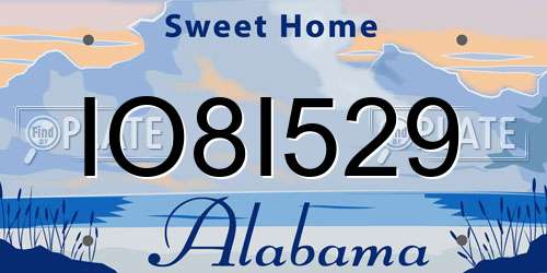 IO8I529 Alabama License Plate
