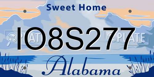 IO8S277 Alabama License Plate
