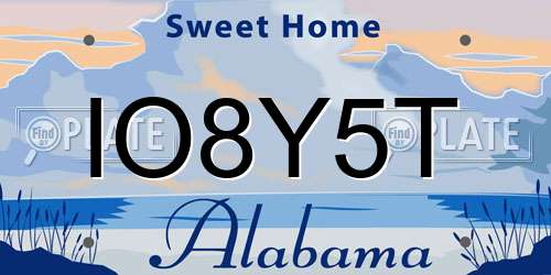 IO8Y5T Alabama License Plate