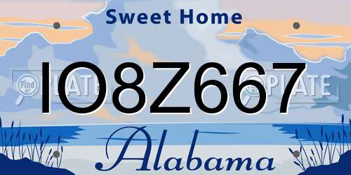 IO8Z667 Alabama License Plate