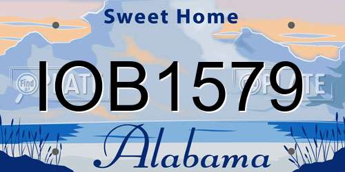 IOB1579 Alabama License Plate