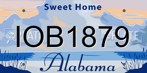 IOB1879 Alabama License Plate