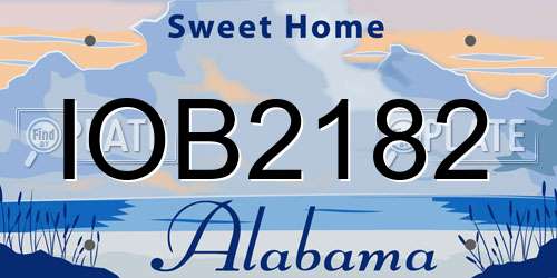 IOB2182 Alabama License Plate