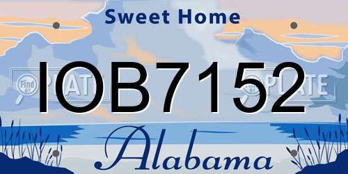 IOB7152 Alabama License Plate