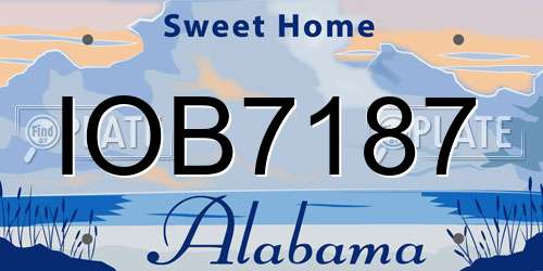 IOB7187 Alabama License Plate