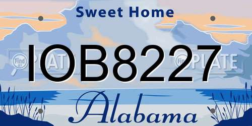 IOB8227 Alabama License Plate