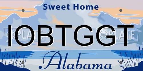 IOBTGGT Alabama License Plate