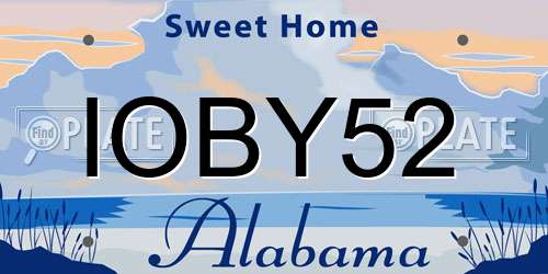 IOBY52 Alabama License Plate