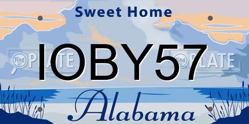 IOBY57 Alabama License Plate