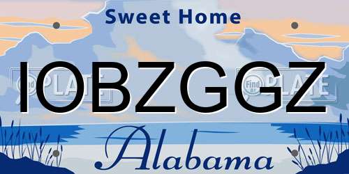 IOBZGGZ Alabama License Plate