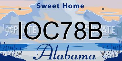 IOC78B Alabama License Plate