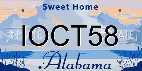 IOCT58 Alabama License Plate