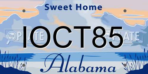 IOCT85 Alabama License Plate