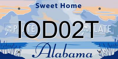 IOD02T Alabama License Plate