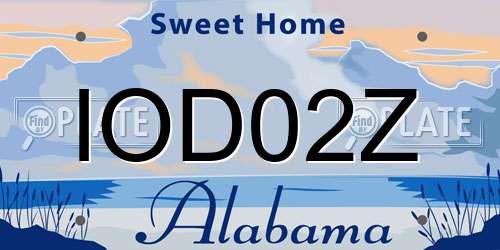 IOD02Z Alabama License Plate