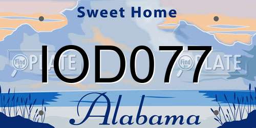 IOD077 Alabama License Plate