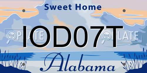 IOD07T Alabama License Plate