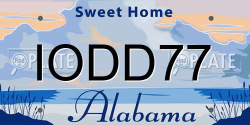 IODD77 Alabama License Plate