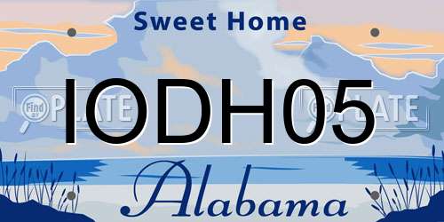 IODH05 Alabama License Plate