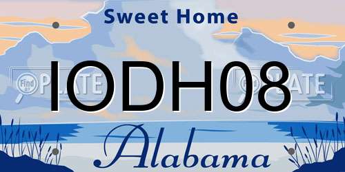 IODH08 Alabama License Plate