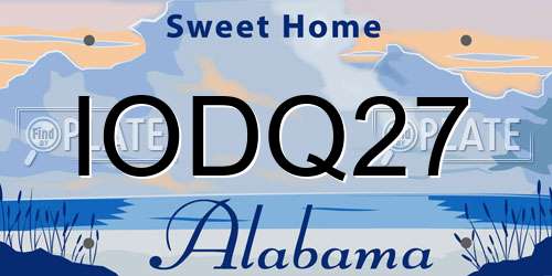 IODQ27 Alabama License Plate