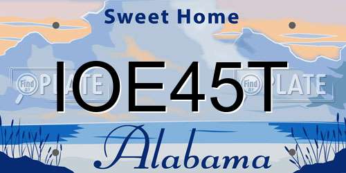 IOE45T Alabama License Plate
