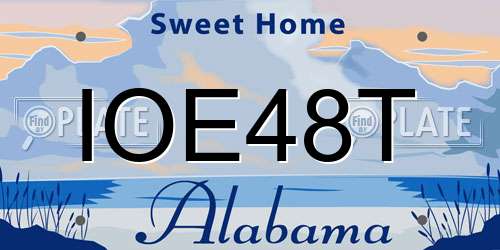 IOE48T Alabama License Plate