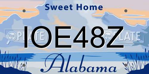 IOE48Z Alabama License Plate