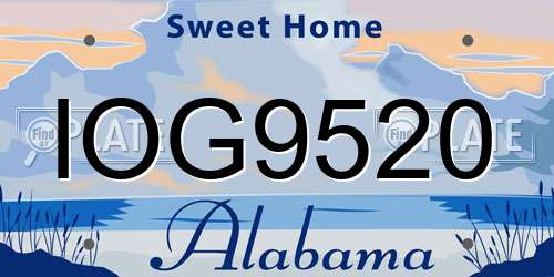 IOG9520 Alabama License Plate