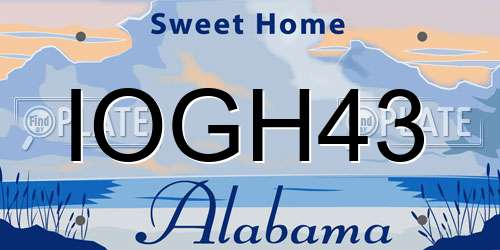 IOGH43 Alabama License Plate
