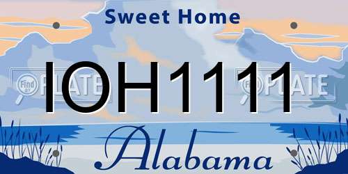 IOH1111 Alabama License Plate