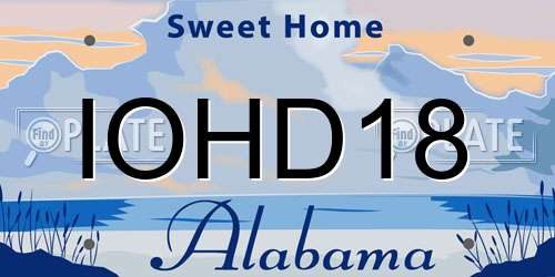 IOHD18 Alabama License Plate