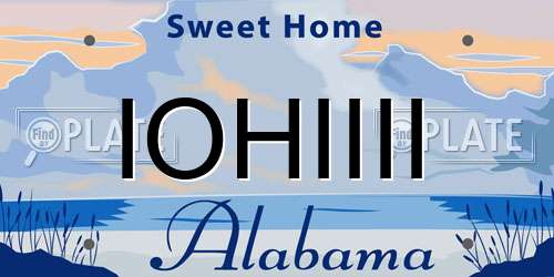 IOHIIII Alabama License Plate