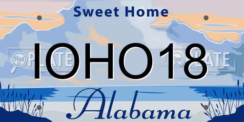 IOHO18 Alabama License Plate