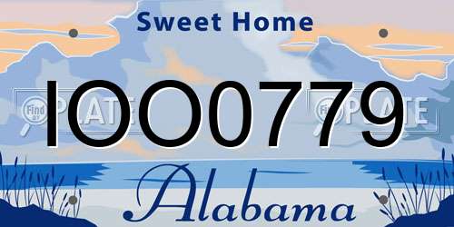 IOO0779 Alabama License Plate