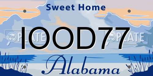 IOOD77 Alabama License Plate