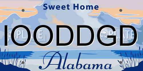 IOODDGD Alabama License Plate