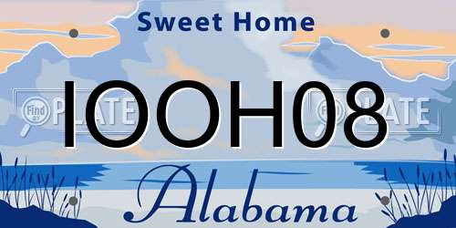 IOOH08 Alabama License Plate