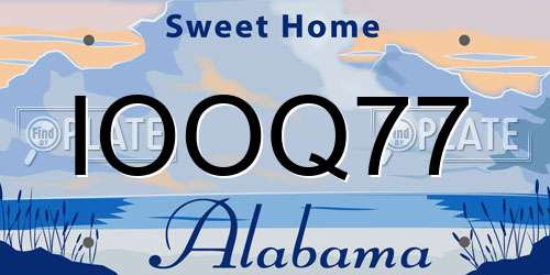 IOOQ77 Alabama License Plate