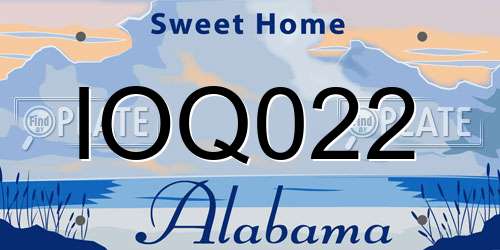 IOQ022 Alabama License Plate