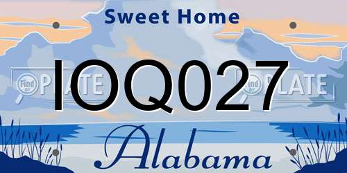 IOQ027 Alabama License Plate