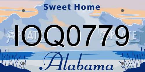 IOQ0779 Alabama License Plate