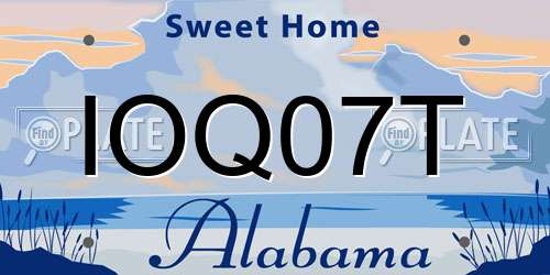 IOQ07T Alabama License Plate