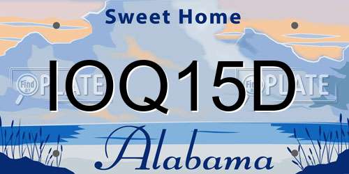 IOQ15D Alabama License Plate