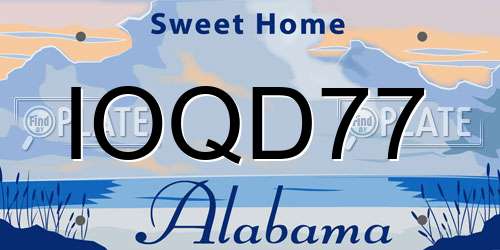 IOQD77 Alabama License Plate