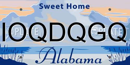 IOQDQGQ Alabama License Plate