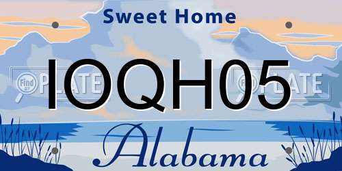 IOQH05 Alabama License Plate