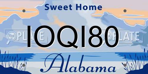 IOQI80 Alabama License Plate