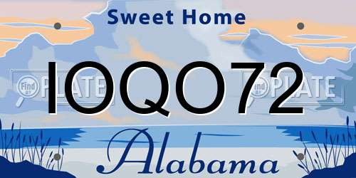 IOQO72 Alabama License Plate